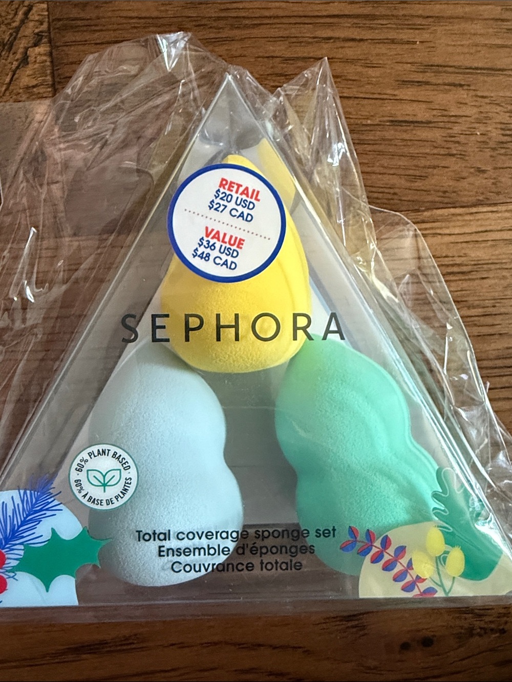 Sephora Makeup Sponge Trio - Yellow, Light Blue, Mint Green